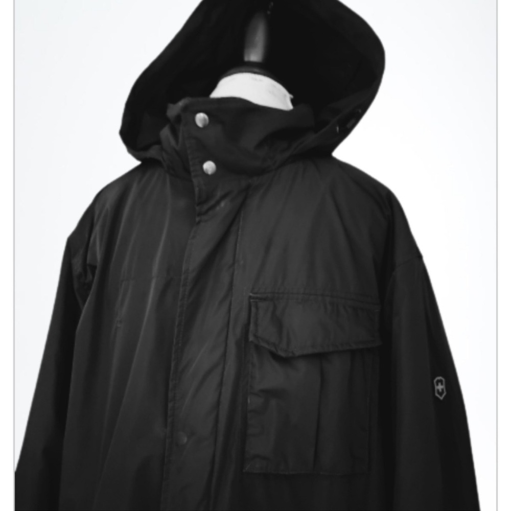 Victorinox Jacket SwissArmy Black Full Length Parka Coat Size XL - Picture 11 of 16